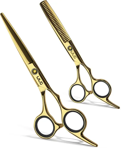 Miniatura 12 de ULG - Tijeras de corte de cabello, kit de tijeras de adelgazamiento profesional para peluquería y peluquería texturizadora, borde de afeitar, Rosa
