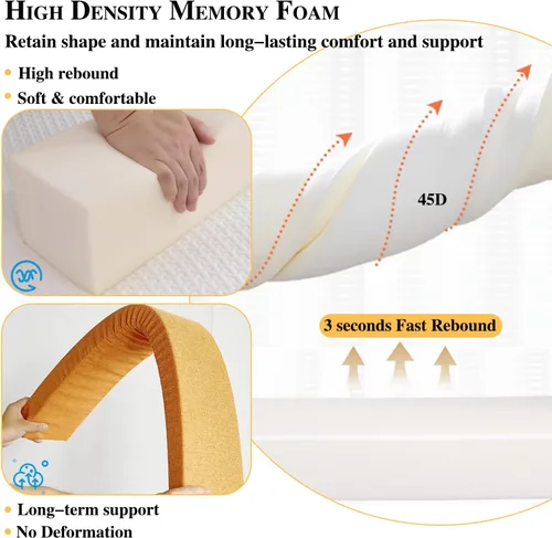 Miniatura 3 de Relleno de espacio para cama de 39 x 2 x 6 pulgadas, relleno extensor de colchón para espacio de cabecero, cojín de cabecero de grietas para espacio