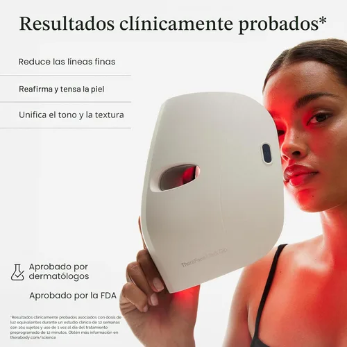 Miniatura 2 de TheraFace Therabody Mask Glo - Mascarilla LED inalámbrica para el cuidado de la piel con luz roja/azul/infrarroja y masaje relajante para el cuero