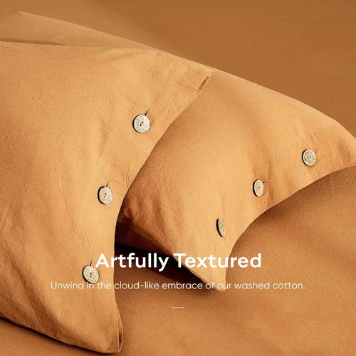 Miniatura 6 de JELLYMONI Juego de Fundas de Almohada King de Algodón 100% Lavado, Paquete de 2 Fundas de Almohada con Textura Similar al Lino Transpirables