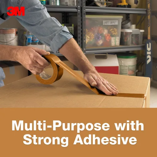 Miniatura 2 de 3M Cinta adhesiva multiusos de color, marrón con adhesivo fuerte y respaldo resistente al agua, cinta adhesiva 3M multisuperficie