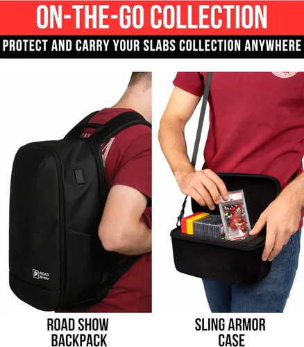 Miniatura 9 de SLAB ARMOR - Caja de almacenamiento de tarjetas graduadas de 3 filas, estuche de losa PSA para tarjetas graduadas con capacidad para más de 120 Negro