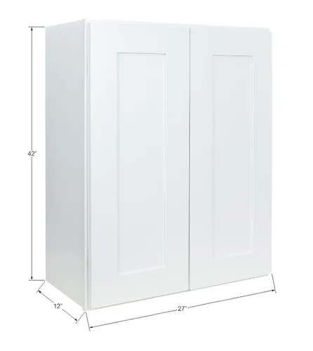 Miniatura 2 de Hollywood Fabiani Design - Armario de cocina de pared de 27 pulgadas de ancho x 12 pulgadas de profundidad x 42 pulgadas de alto, color blanco