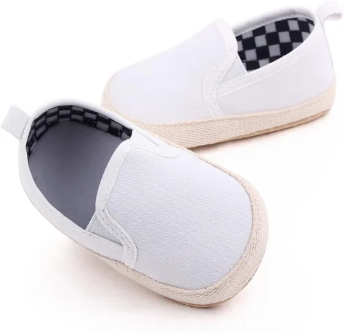 Miniatura 2 de Clowora Unsex - Zapatos de lona para niños y niñas, para recién nacidos, antideslizantes, suela suave, zapatos casuales para cuna, zapatos planos