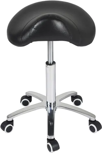 Miniatura 8 de Antlu Silla de Sillín con Respaldo Ergonómica Giratoria Asiento de Esteticista para Salón, Tienda de Tatuajes, Spa, Clínica Dental