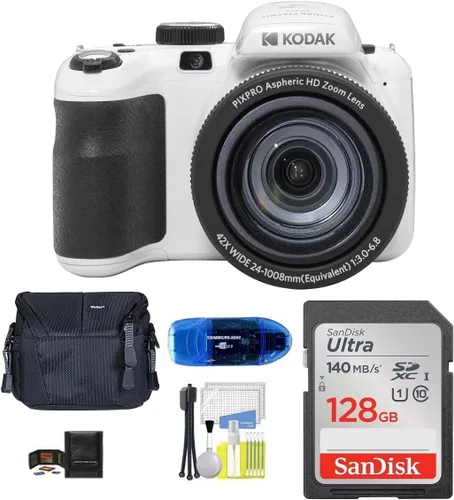 Miniatura 6 de Kodak Paquete de cámara digital PIXPRO AZ425, incluye: tarjeta de memoria SanDisk SDXC de 128 GB, bolsa para cámara pequeña, lector de tarjetas SD