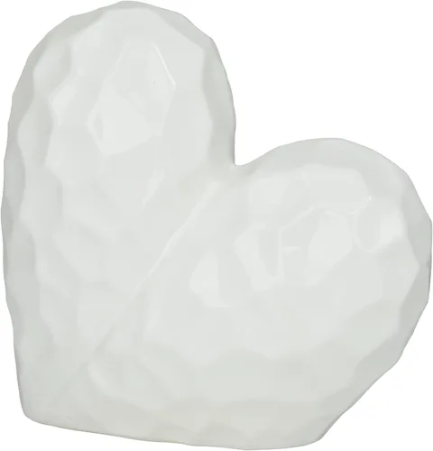 Miniatura 13 de Deco 79 Escultura decorativa de corazón de cerámica de porcelana, diseño de origami en ángulo dimensional, estatua de decoración del hogar, figura