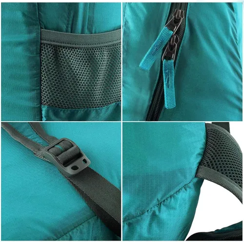 Miniatura 9 de G4Free Ultra Ligero plegable Mochila Senderismo bolsa de diario, práctico plegable camping al aire libre mochila verde azulado (A-teal)