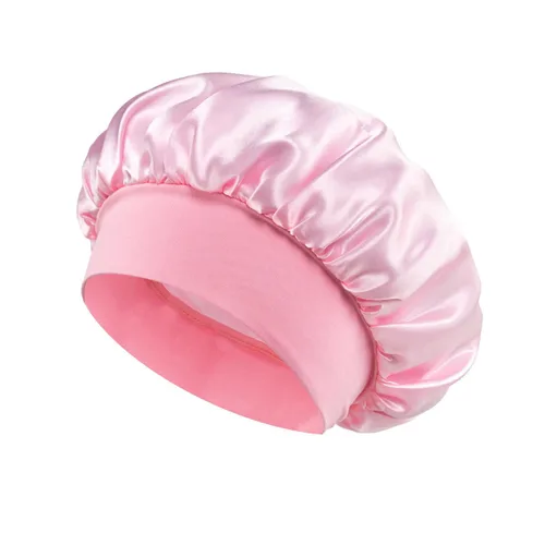 Miniatura 14 de Gorro de seda blanco para mujeres durmiendo, gorro de seda para dormir, trenzas de cabello rizado, gorra de satén grande para dormir, gorra de noche