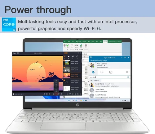 Miniatura 2 de Laptop HP 2023 con pantalla táctil HD de 15.6 pulgadas, Intel Core i3-1215U (Beat i5-1135G7), 12 GB de RAM, 256 GB SSD, gráficos Intel UHD, WiFi