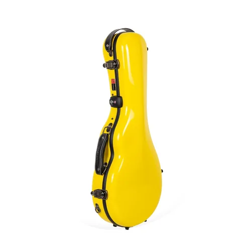 Miniatura 33 de Crossrock Estuche de mandolina de fibra de vidrio – contorneado para estilo F (se adapta a Gibson F5) Brillo plateado, terciopelo verde bosque
