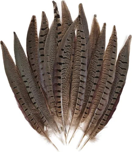Miniatura 13 de MAOFENG 12 plumas naturales femeninas de cuello de anillo, plumas de faisán de 6 a 8 pulgadas, 5.9-7.9 in para manualidades, bodas, fiestas