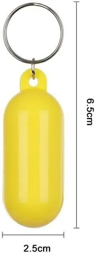 Miniatura 8 de BRAVECOW 5 llaveros flotantes de barco de 2.68 x 0.98 pulgadas, diseño de boya amarilla, forma ovalada, llavero flotante de plástico, accesorio