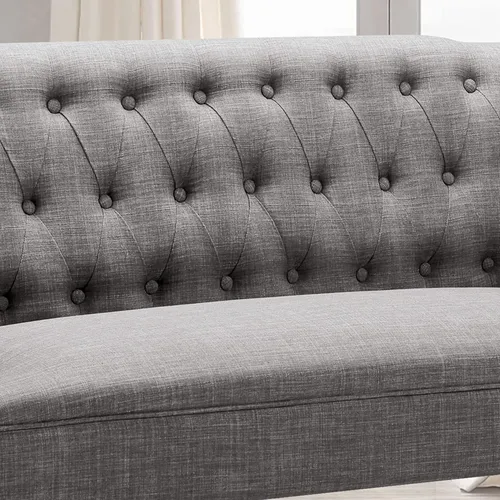 Miniatura 6 de Rosevera Drennan Loveseat - Sofá para sala de estar, lino, color ceniza