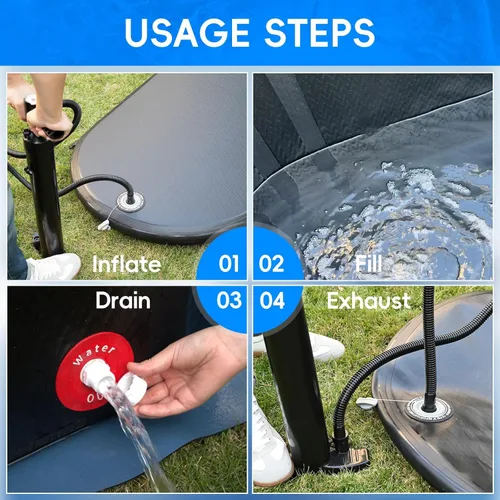 Miniatura 6 de Bañera de hielo con enfriador de agua de 1 HP, bañera inflable de inmersión fría de 216 galones con termómetro y alfombrilla absorbente de agua