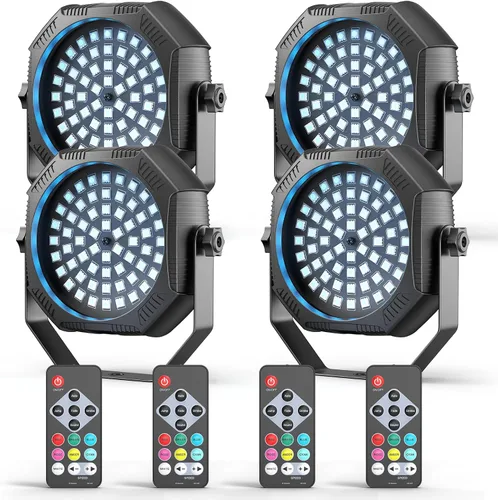 Miniatura 10 de Luz estroboscópica recargable, 60 LED RGB, mini luz intermitente, 30 W con batería estroboscópica con control remoto y modo de control activado por