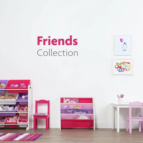Miniatura 6 de Tot Tutors Juego de mesa y 4 sillas de madera para niños, Espresso (Colección Espresso), Madera, blanco/rosa/púrpura (White/Pink/Purple)