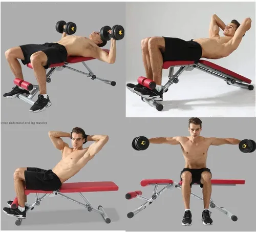 Miniatura 2 de Banco de pesas ajustable para entrenamiento en casa, gimnasio, levantamiento de pesas, banco de entrenamiento plano plegable de 330 libras, banco