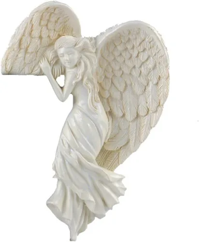 Miniatura 6 de SIQITECHNO Marco de puerta, adornos de estatuas de ángel, escultura envejecida, esquina izquierda o derecha, manualidades de pared, adorno vintage