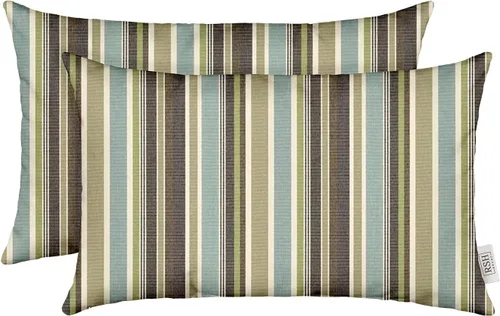 Miniatura 30 de RSH DECOR: Sunbrella - Juego de 4 almohadas lumbares, 20 x 12 pulgadas, tela de rendimiento resistente al agua y a la decoloración, fundas