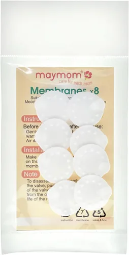 Maymom Membranas de repuesto para bomba Medela Medela en estilo extractor, lactina, columpio y bombas sinfonías, paquete de 8 (blanco)