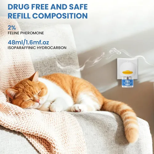 Miniatura 5 de Difusor calmante para gatos, difusor calmante de feromonas 4 en 1, difusor calmante multicat, feromonas relajantes para aliviar el estrés