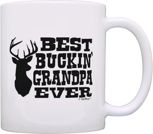 Miniatura 10 de ThisWear Grandpa Gifts Hunting Camo Best Buckin' Grandpa Ever Gift Taza de café de cerámica de 11 oz con asa