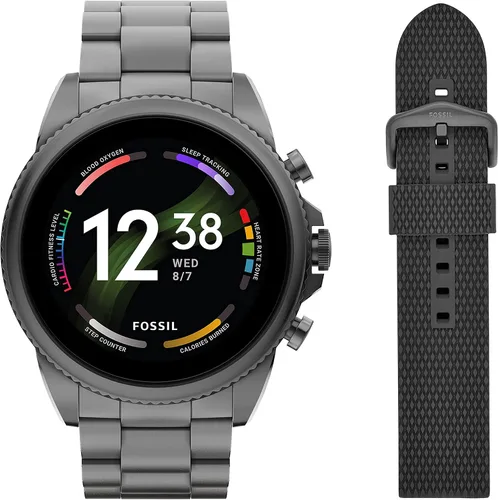 Fossil Gen 6 - Reloj inteligente con pantalla táctil de 1.732in con Alexa integrado, frecuencia cardíaca, oxígeno en sangre, seguimiento de