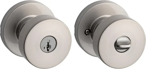 Miniatura 34 de Kwikset Pismo - Pomo de puerta redondo simulado, manija de un solo lado para armarios, puertas dobles francesas y despensa, pomo de puerta