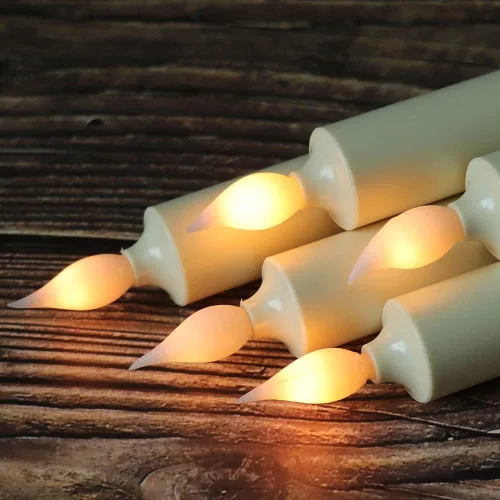 Miniatura 5 de Velas de Ventana Sin Llama con Control Remoto y Temporizador, Velas LED Cónicas Operadas por Batería con Ventosas Juego de 6 Velas de Ventana de A-6