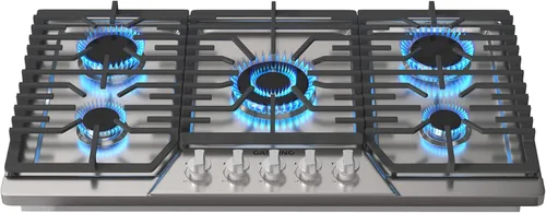 Miniatura 9 de CASAINC Estufa de gas de 30 pulgadas con 5 quemadores de alta potencia, estufa de gas de acero inoxidable 304 incorporada, convertible a NG/LPG