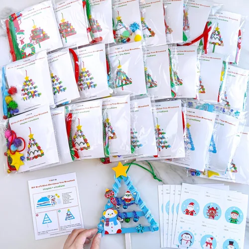 Miniatura 4 de Winlyn 27 juegos de manualidades de Navidad, manualidades de invierno, palillos de paleta, adornos de árbol de Navidad, juegos de arte, palos