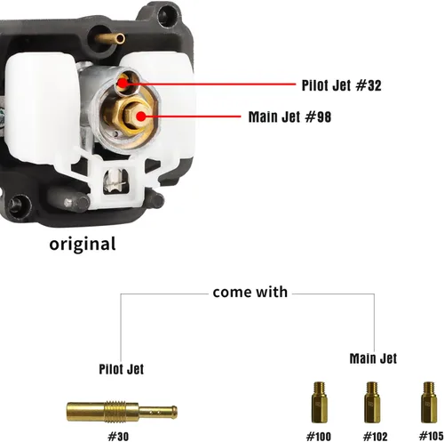 Miniatura 4 de NIBBI Carburador PWK de 24 mm con carburador Jets, Compatible con 125 cc-150 cc YAMAHA KAWASAKI SUZUKI Apollo SSR TTR SYM TAOTAO ATV, moto de cross