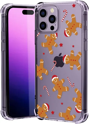Miniatura 19 de Funda de Navidad para iPhone XR, diseño impreso de hombre de jengibre, transparente, suave, a prueba de golpes, funda protectora de TPU a prueba