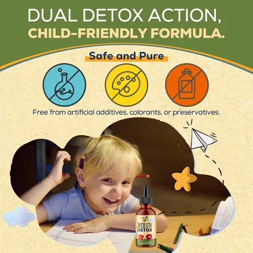 Miniatura 3 de Zeolite Detox para niños - Suplemento desintoxicante, suave, natural y de sabor dulce, contiene zeolita de clinoptilolita, vitamina C, magnesio
