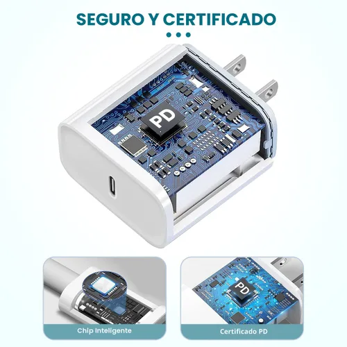 Miniatura 4 de Cargador rápido para iPhone, cargador de iPhone de carga rápida, paquete de 2 bloques de cargador de pared USB C, cargadores rápidos para iPhone
