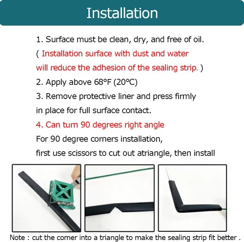 Miniatura 8 de Borde de goma negro, tira de sello de goma de canal en U con cinta autoadhesiva, protector de borde de metal apto para 0.15 pulgadas, 10 pies