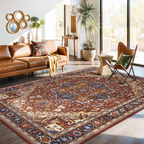 Miniatura 52 de Moynesa Alfombra de pasillo ultra fina lavable de 2 x 6 pies, antideslizante, resistente a las manchas, alfombra vintage que no desprende para Gris