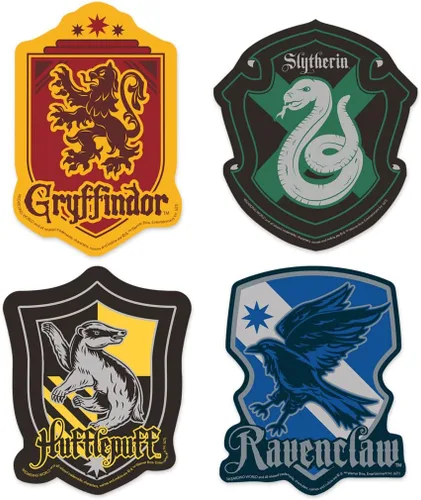 Paper House Productions Harry Potter Houses of Hogwarts Crests Juego de calcomanías de vinilo troqueladas de 3 pulgadas