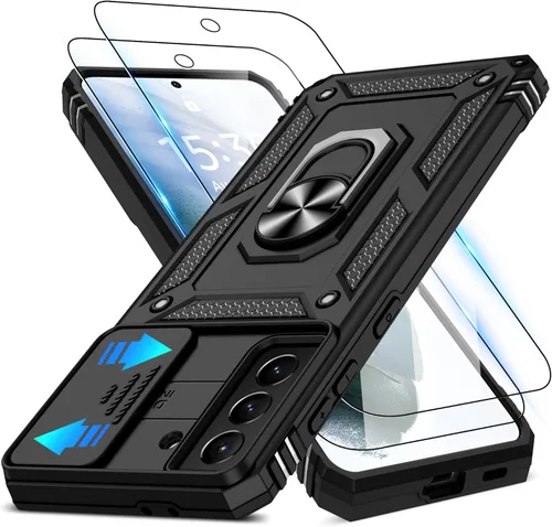 Miniatura 62 de ATUMP Funda para OnePlus Nord N200 5G con protector de pantalla HD con cubierta para cámara deslizante, soporte de anillo de rotación de 360°