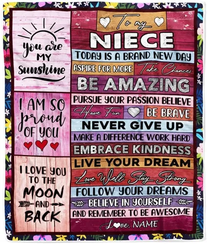 Miniatura 14 de Manta personalizada con texto en inglés «To My Niece», de Aunt Auntie Uncle Always Remember How Much I Love You Moon Butterfly Birthday Christmas