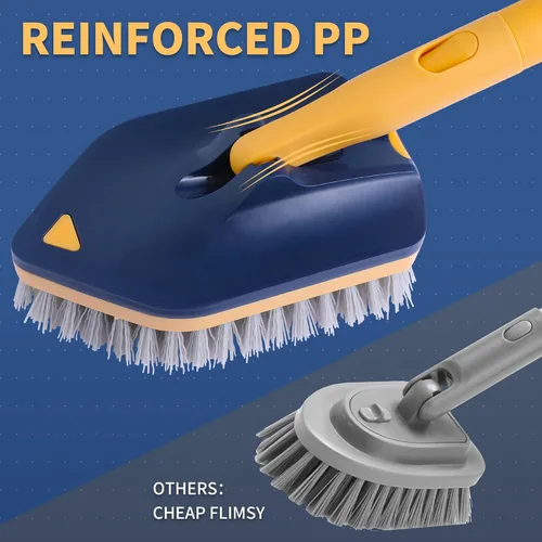 Miniatura 5 de BOOMJOY Cepillo limpiador de tina con mango largo, extensible de 58 pulgadas 3 en 1 Cepillo limpiador de bañera con mango largo, cepillo de limpieza