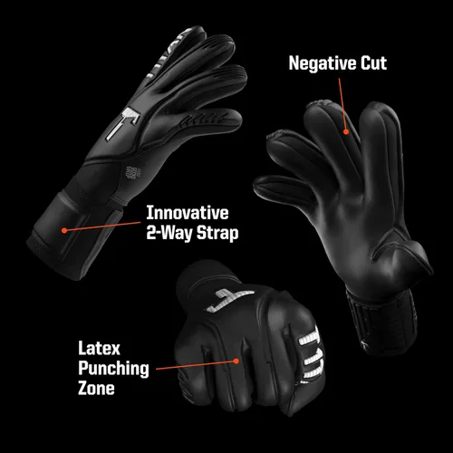 Miniatura 5 de T1TAN Guantes de portero profesional leyenda, protección de dedos, talla 6-11, guante de portero para adultos y jóvenes, fútbol Legend 1.0 Black-Out