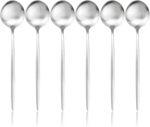 Miniatura 21 de Juego de 6 tenedores de postre de acero inoxidable de 3 dientes, juego de tenedores para frutas y tartas, 5.31 pulgadas, color plateado