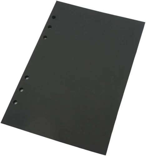 Recambio de Planificador A5 Negro en Blanco Insertos de Planificador, Recambio de Carpeta de 6 Anillas, Papel Negro para Carpeta Rellenable En