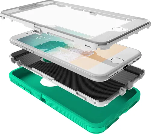 Miniatura 8 de Mgx Funda resistente para iPhone 8 Plus [protector de pantalla integrado] y funda de defensa de triple capa a prueba de golpes a prueba de caídas