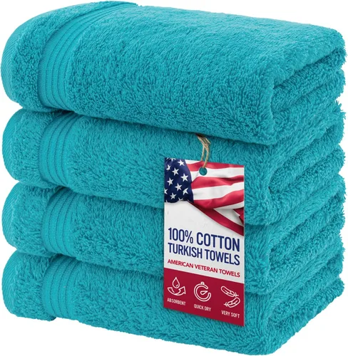 Miniatura 57 de Toalla American Veteran, Juego de Toallas de Mano para Baño de 4, 100% Conjunto de Toallas de Mano Turcas de Algodón, Toallas de Mano Suave