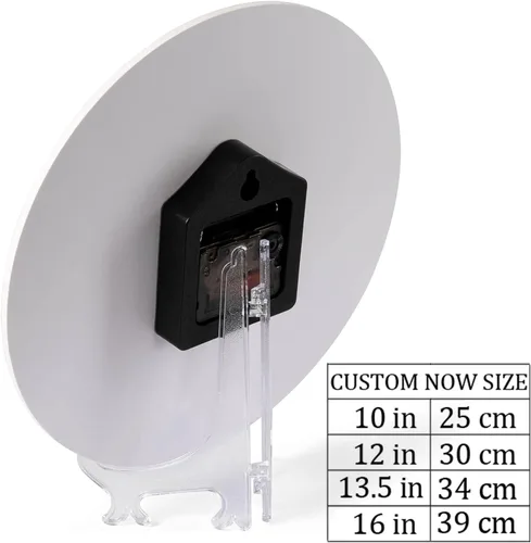Miniatura 6 de Reloj de pared personalizado, reloj personalizado con texto de 4 imágenes, reloj de fotos silencioso redondo personalizado de PVC, regalos
