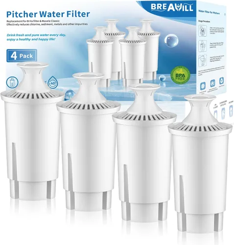 Miniatura 11 de BREAUILL Filtro de repuesto compatible con filtro de agua y jarras Brita®, repuesto de filtro de agua certificado NSF compatible con Brita® Classic