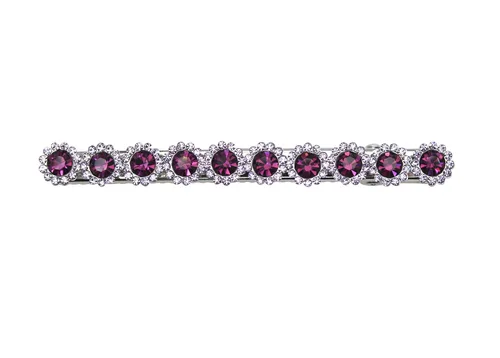 Miniatura 5 de Faship Preciosa pinza de pelo de cocodrilo floral de cristal negro